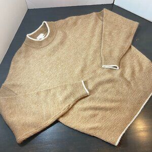 H&M Cozy Rib-Knit Pullover Sweater – Tan/Beige – Women’s Small
